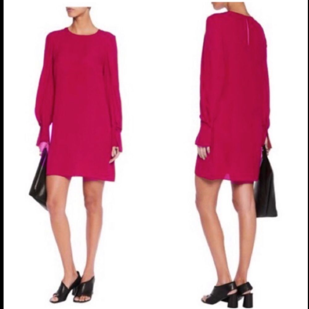 3.1 Phillip Lim Silk Draped Sleeve Mini Dress in Red 0 NWOT